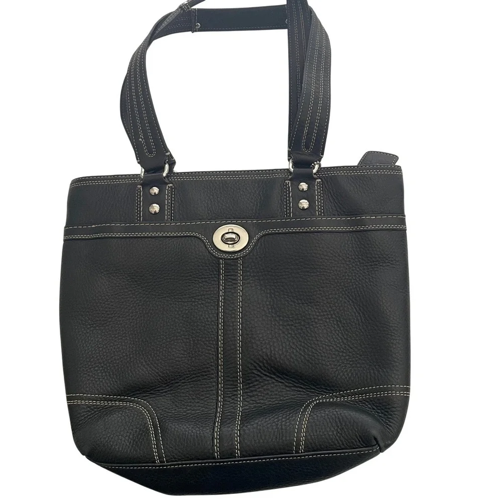 Coach Black Leather‎ Gallery Tote Bag Purse F13959 Satchel Handbag